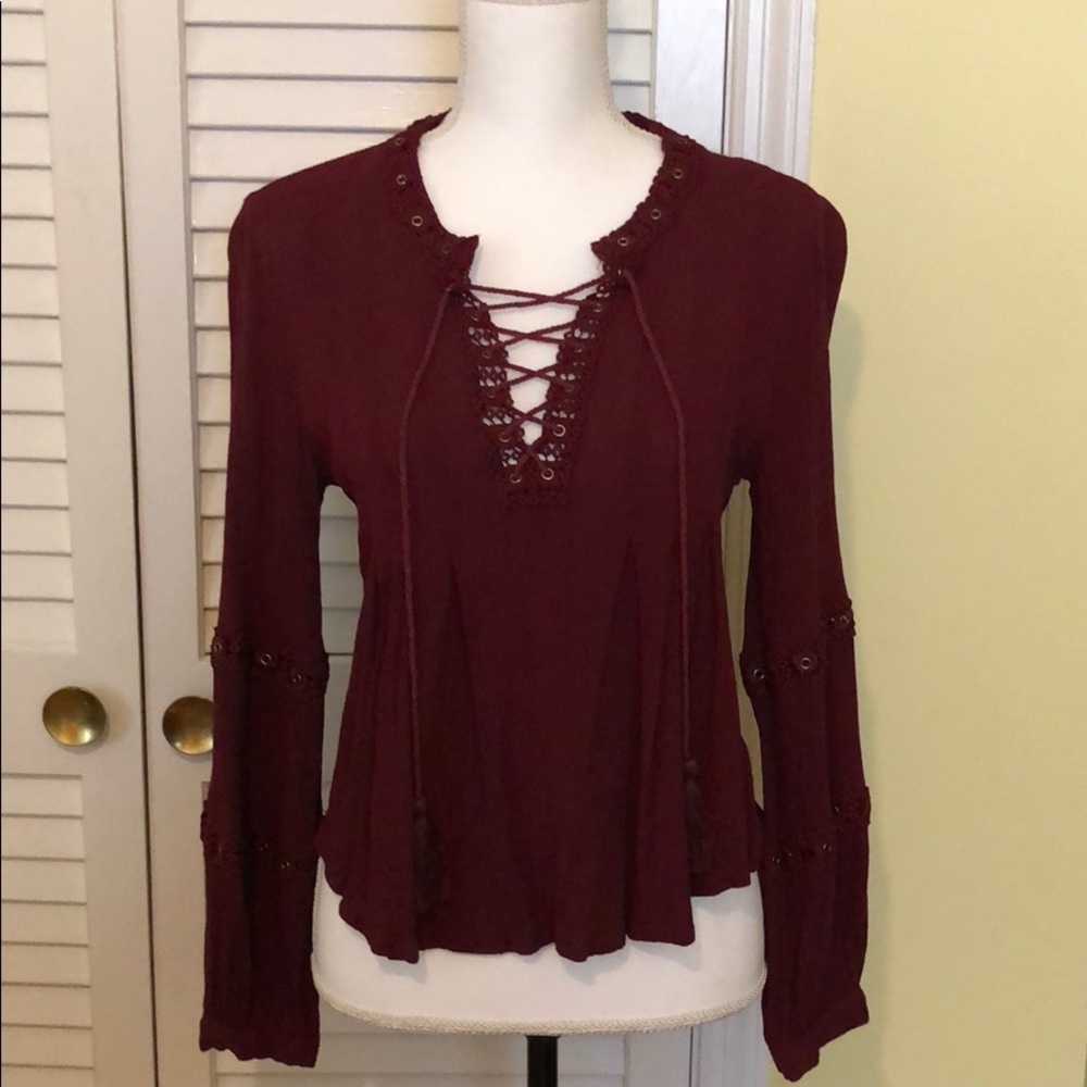 Burgundy Boho Lost & Wander Blouse